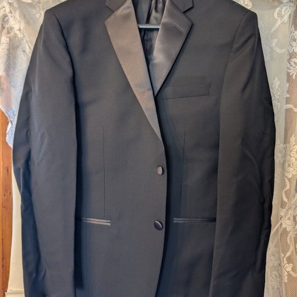 Neil Allyn Black Tuxedo Jacket 41R 100% Wool Satin Lapel NEW Style 8021C